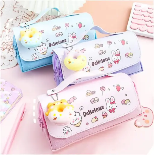Cute Large Capacity Pencil Case with Compartments